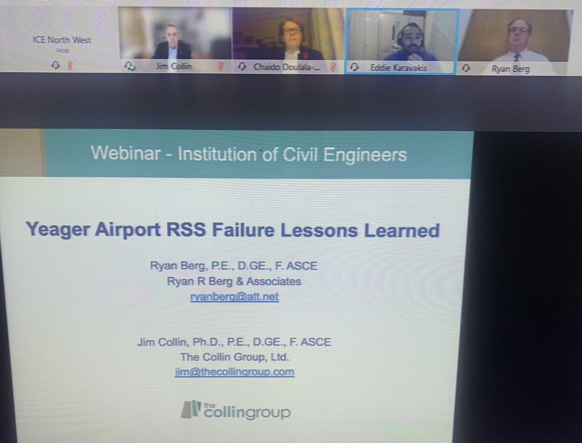 ICE_NWGG's tweet photo. Interesting International Webinar hosted by @ICE_NWGG and @IntGeosynthSoc this evening on the Yeager Airport Reinforced Earth Slope Failure @ICENorthWest joint event @yudoula @ICE_engineers https://t.co/9VIOTKVkQR