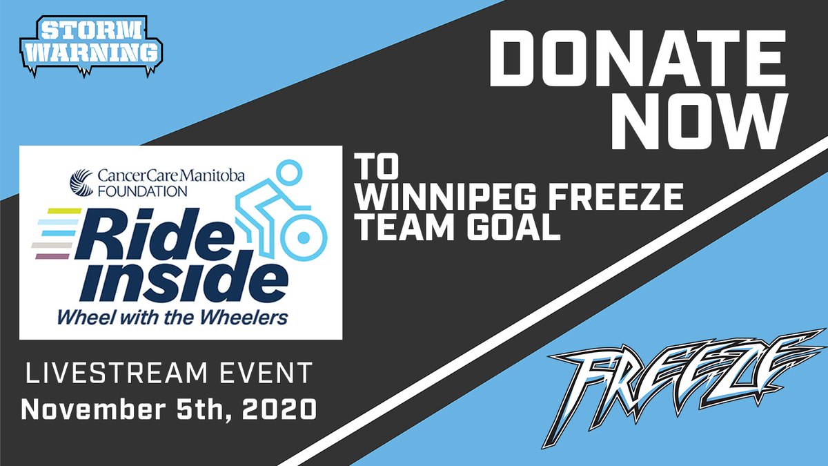 mjhlmonarchs's tweet photo. Freeze Fans!! We are almost at our team goal and there is still time to help us get there! If you are able, please consider donating to our goal!
Join us in raising money for Cancer Care Manitoba with this year's #RideInside!
DONATE TODAY β‘οΈ https://t.co/HIGYrAOMmPβ¦ https://t.co/cmOpZC8Hrp