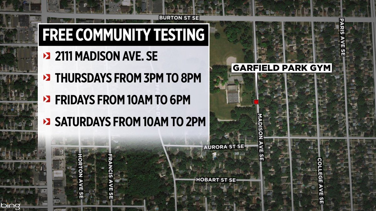 As COVID-19 cases continue to trend upwards, GR opens up more community testing sites. There will now be free testing at Garfield Park Gym on below dates &amp; times <a href="/WOODTV/">WOOD TV8</a>