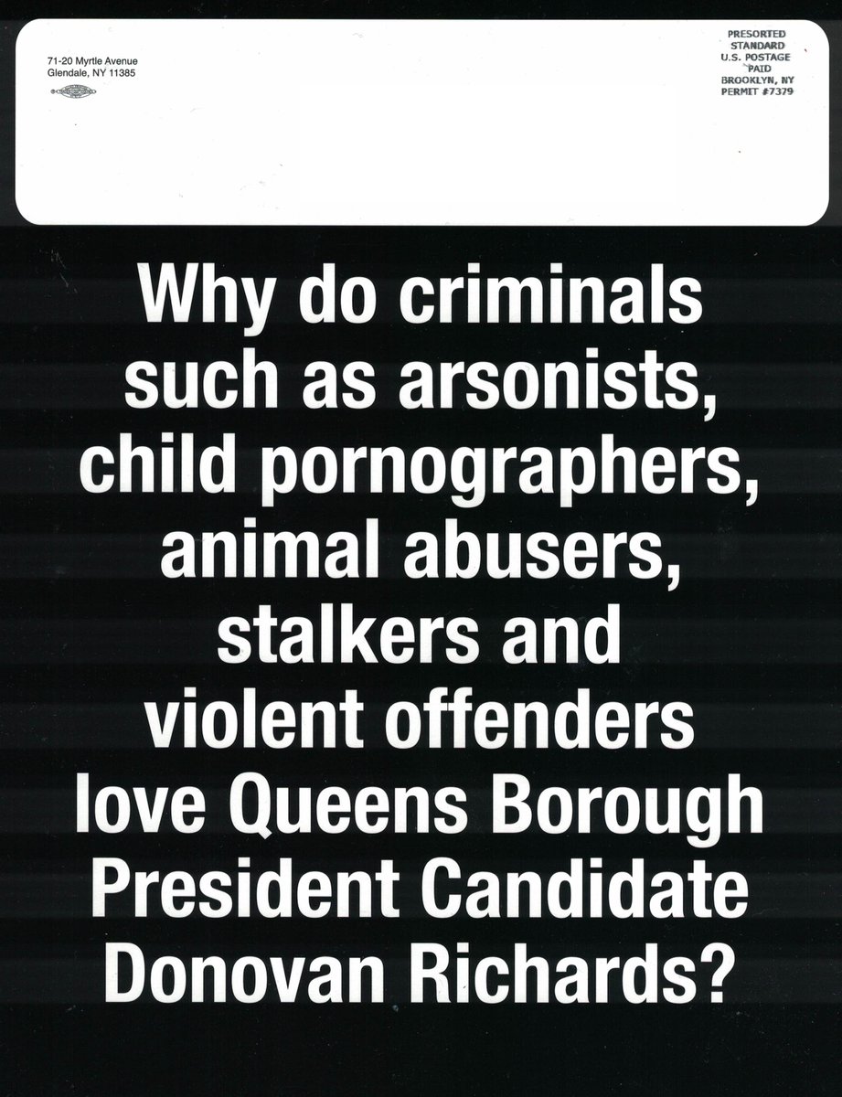 Here are some Queens County GOP / campaign mailers fearmongering about crime and radical socialism in the Queens BP race. (Friends of Joann Ariola = Queens County GOP.)