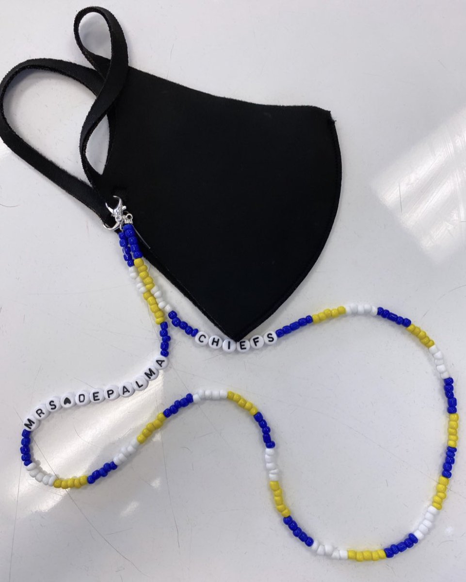 Mrs. DePalma (@_pdepalma) on Twitter photo Order your mask chain today 💛💙 Made by the students in the #CCC program. <a href="/AmesChiefs/">AmesChiefs</a> <a href="/mswegener/">Kathleen Wegener</a> <a href="/tmwillman/">Tania Willman</a> <a href="/DaneeKennedy/">Danielle E. Kennedy</a> Order your mask chain today 💛💙 Made by the students in the #CCC program. <a href="/AmesChiefs/">AmesChiefs</a> <a href="/mswegener/">Kathleen Wegener</a> <a href="/tmwillman/">Tania Willman</a> <a href="/DaneeKennedy/">Danielle E. Kennedy</a>