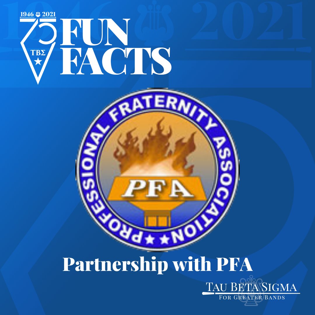 TauBetaSigma's tweet photo. Tau Beta Sigma is a member of the Professional Fraternity Association, a group of organizations that advance a certain area of the professional world. Our area is advancing bands on college campuses and advancing women in the band profession. 

#75FunFacts #TBSFunFactDay https://t.co/iQUhntMZqz
