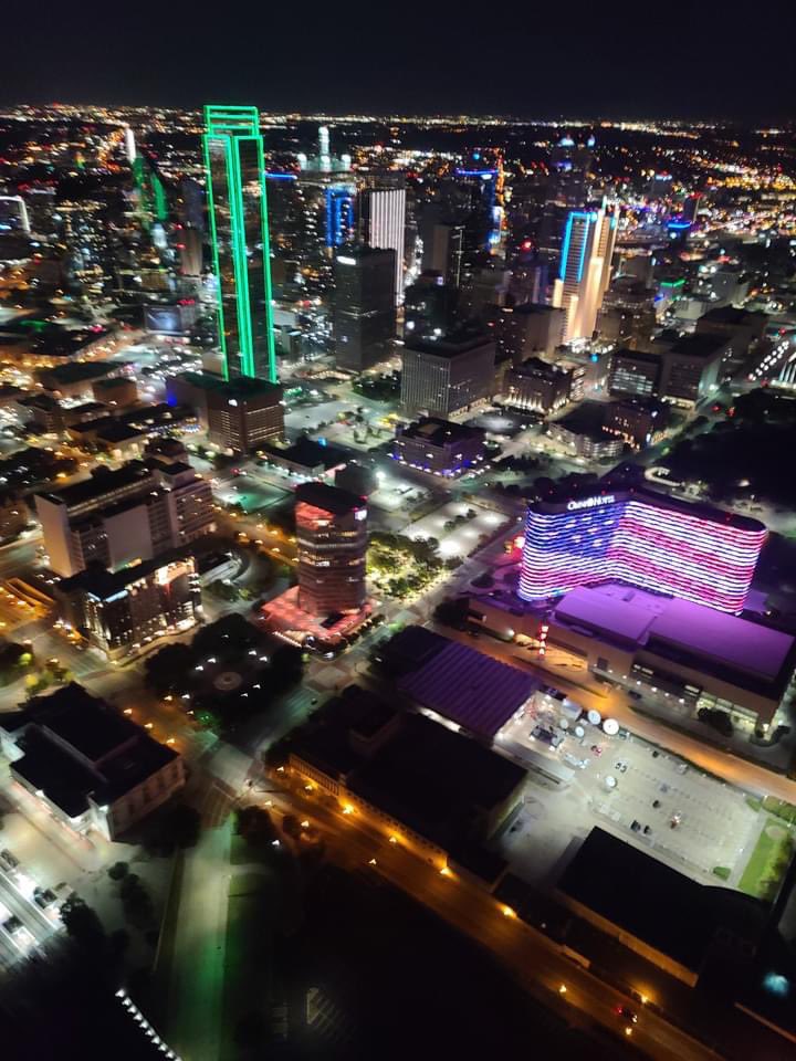 Another beautiful night over Dallas. A view from our office, the patrol car in the sky, Air 1.