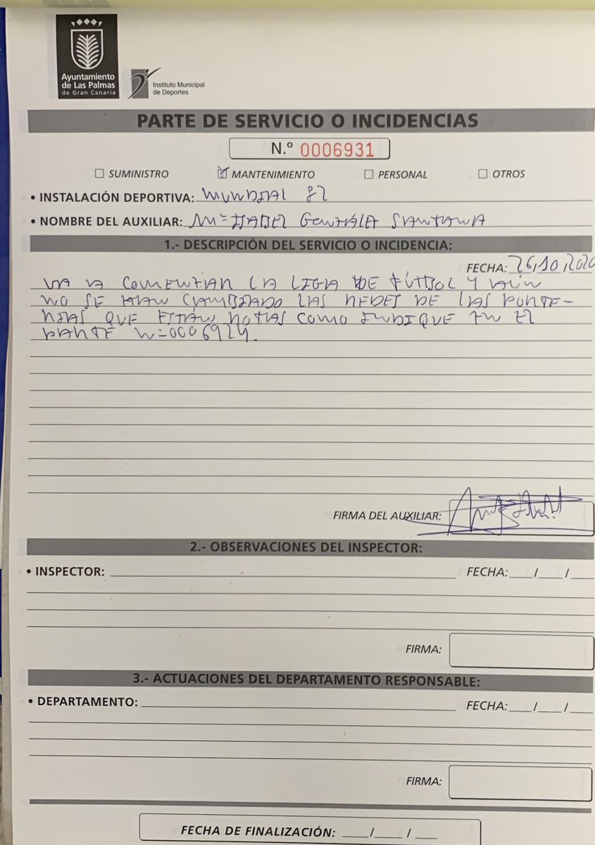enebielmoreno's tweet photo. Desde septiembre haciendo parte de desperfecto de las redes del M82 y no han venido, mañana comienza la competición oficial, las arreglarán para mañana? @aridanyromero @imd_lpgc https://t.co/pe4bbDnHEA