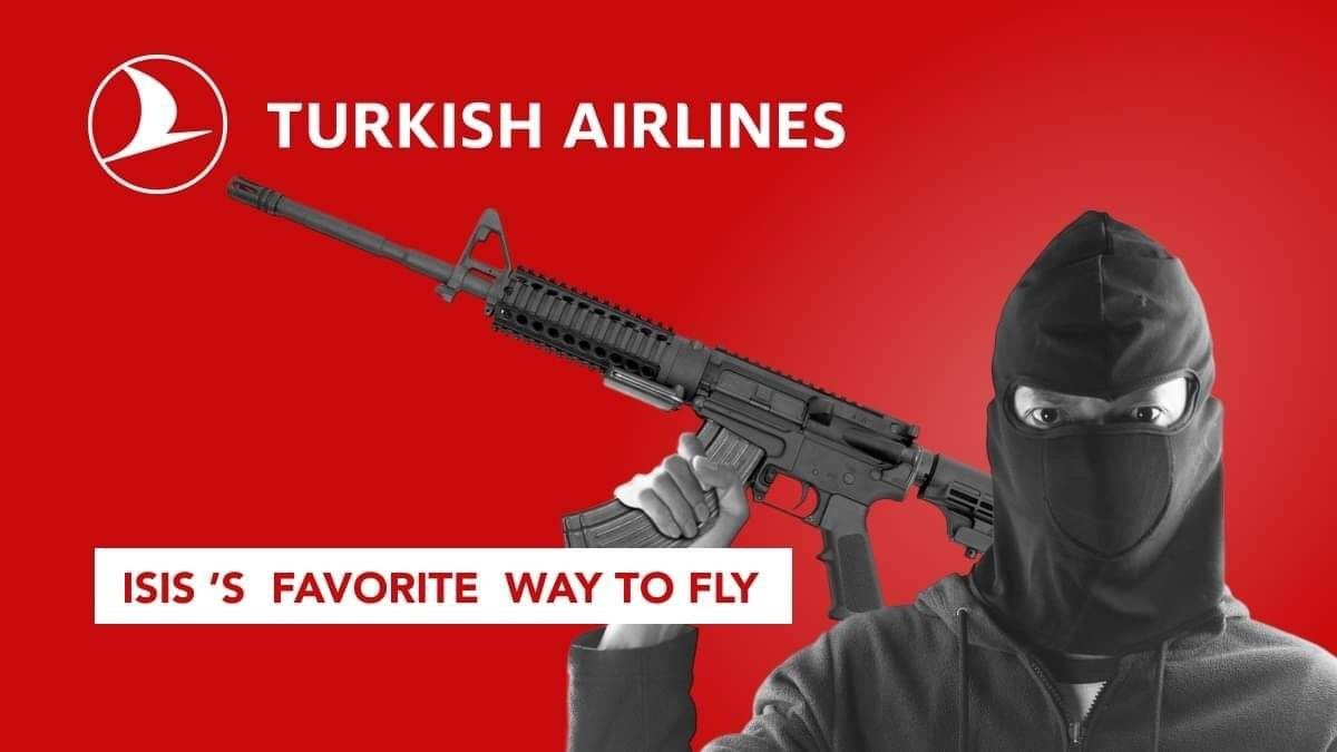 SerineChil's tweet photo. Airports are no longer safe as Turkey transports ISIS terrorists mingled with civilian passengers on @TurkishAirlines. 
You want to start a friendly conversation with the person next to you, it could be a “friendly” ISIS mercenary.#TerrorAir https://t.co/gvL9xewoB1