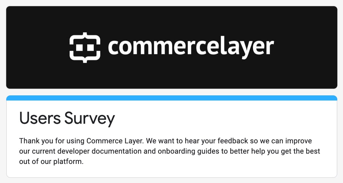 commercelayer's tweet photo. A bunch of short questions about your experience in using #CommerceLayer. It won’t take more than 5 minutes of your time, but it would be extremely helpful. Not only for us but also for you as our actual or future user. Thanks in advance. 🙏❤️ https://t.co/1CgCL5q2VL https://t.co/JftO2a7gpS