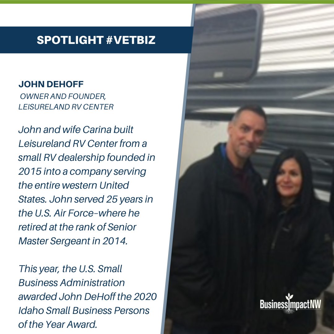 VetBizCenter's tweet photo. Our final spotlight #VetBiz for National Veterans Small Business Week is Leisureland RV Center!

Hear from John DeHoff today and from our keynote speaker to discuss how to finance your Veteran-owned business starting at 5:00PM PST

Register: https://t.co/m0yAem17li https://t.co/gm7RJVltfc