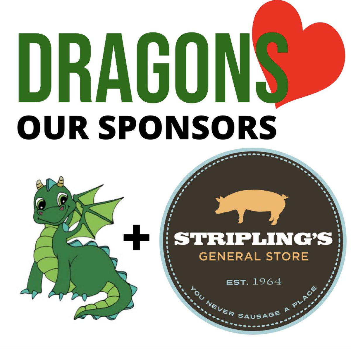 DcesDragons's tweet photo. Special THANK YOU to our Platinum Sponsor, Striplings General Store! We are so grateful for the support you show our students and faculty! #schoolcommunitypartnership #DCESSponsor #StriplingsGeneralStore @Striplings @OconeeCoSchools https://t.co/hQE39eYoOK