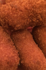 The Dutch kroket is typically cylindrical in shape and filled with a meat ragout or shrimp ragout. Very crispy and crunchy on the outside, super soft and smooth inside. 
Its a must-try when visiting the Netherlands!
#foodjourneys