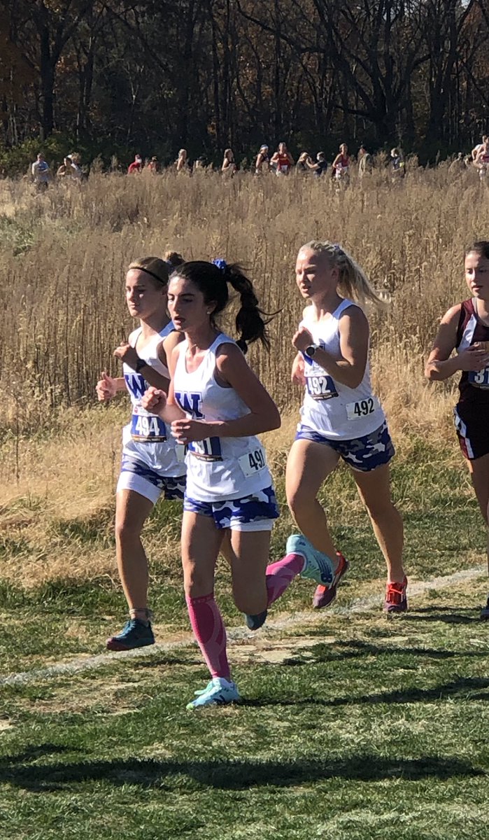 AthleticsWCA's tweet photo. Congrats to Annessa Shively (33), Kharis Perona (61), Kate Van Zee (62), and Sabrina Holohan (84) on a great race at state! #GoCats @WCACrossCountry https://t.co/a2XFA4Ujf6