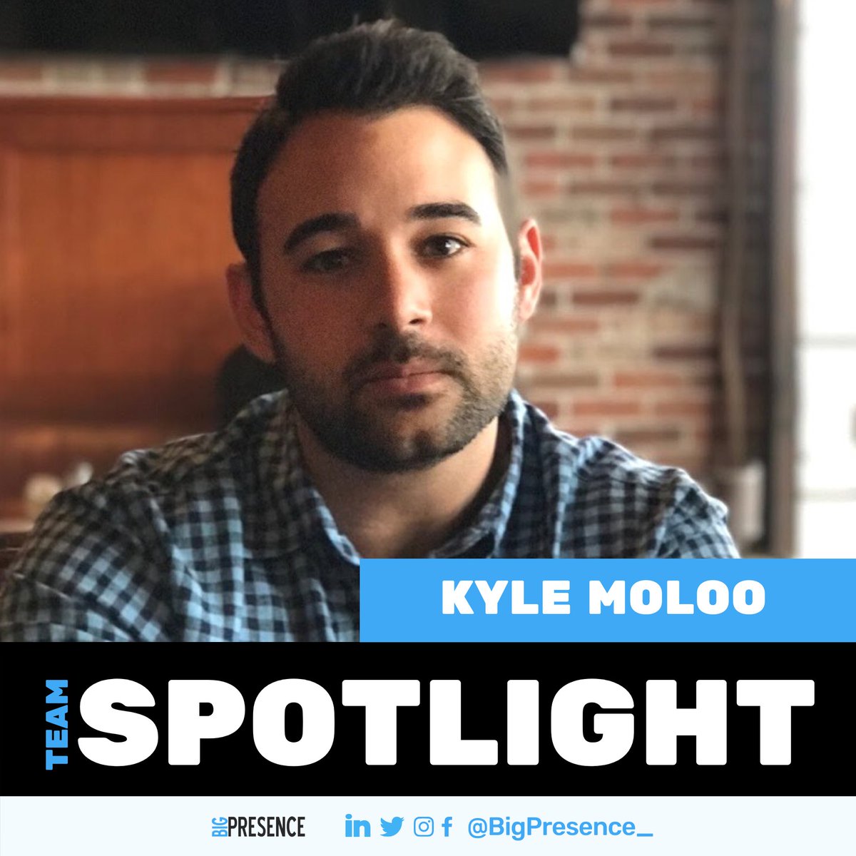 Big_Presence's tweet photo. Team Spotlight 💙🙌
Meet, Kyle Moloo aka our Director of Client Services!

⚾ He eats, lives, &amp; breathes the Mets
💁‍♀️ He knows every line to the movie, Mean Girls
🍷 He loves to play golf, ride his peloton &amp; sip on bougie wine
Thanks for your hard work, Kyle! https://t.co/rpH8A4zrrH