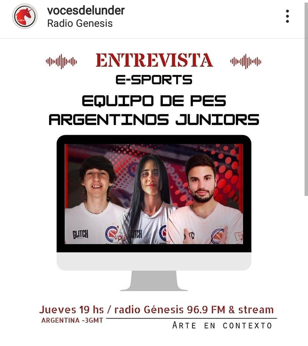 Roman29PES's tweet photo. Hoy 19hs vamos a estar en #VocesdelUnder #RadioGenesis 🎙 charlando de los deportes electrónicos, de nuestra experiencia en la escena y del #PES en Argentina ⚽️🕹
@GiuntaPanella @gyanzanga09 @eSportsAAAJ @LAPES_ARG @PESlatam #AAAJ https://t.co/RkDYJfZVba