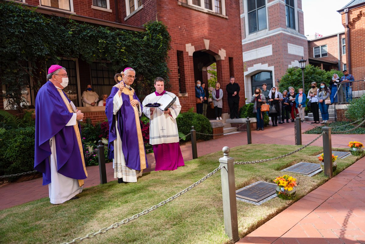 I celebrated Mass at the Cathedral of St. Paul today commemorating diocesan priests who have fallen asleep in the hope of resurrection. I also blessed the graves of three past Bishops of Birmingham. May all their souls rest in peace. #Catholic #RIP