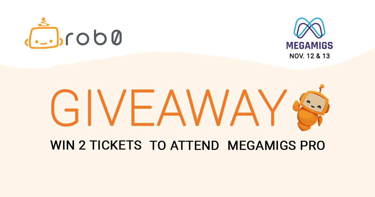rob0_io's tweet photo. We have a pair of tickets to give away for #MEGAMIGS20 on Nov. 12-13 🎮 @MIGS_ 

To enter: 
✔️ Follow us
✔️ RT this tweet and tag us

Contest ends Nov. 9, at 4 pm ET and is open to anyone in North America. More info here: https://t.co/305vEp4Ycf

#gamedev #indiedev #MMPRO20 https://t.co/XSoswrZcRi