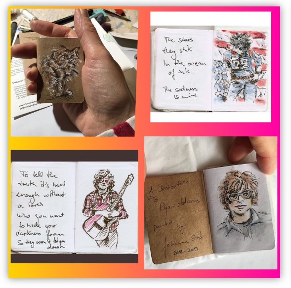 Happy birthday Ryan Adams! You re till now the musician I painted most, even a tiny sketchbook I dedicated to you  