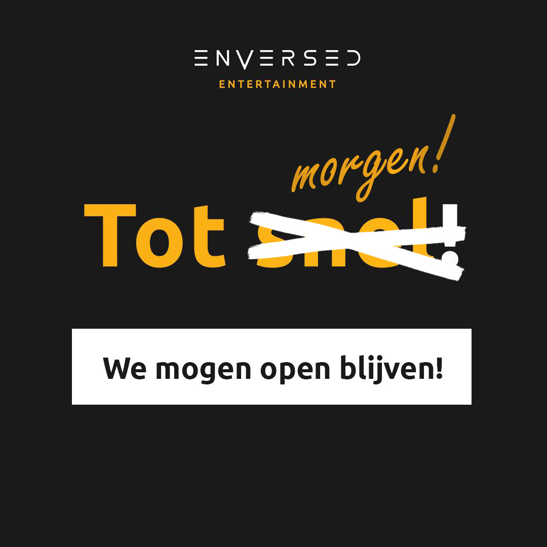 Oeps! Na overleg met de gemeente Eindhoven mogen we gelukkig tóch open blijven! Wil je gezellig komen VR'en? Dan zijn jullie vanaf morgen alsnog van harte welkom (zolang het maar bij twee personen blijft). 😉