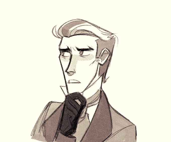 idk if ill have enough sketches and wips but,,,, another tumblr doodle + an accompanying doodle that never left dms 