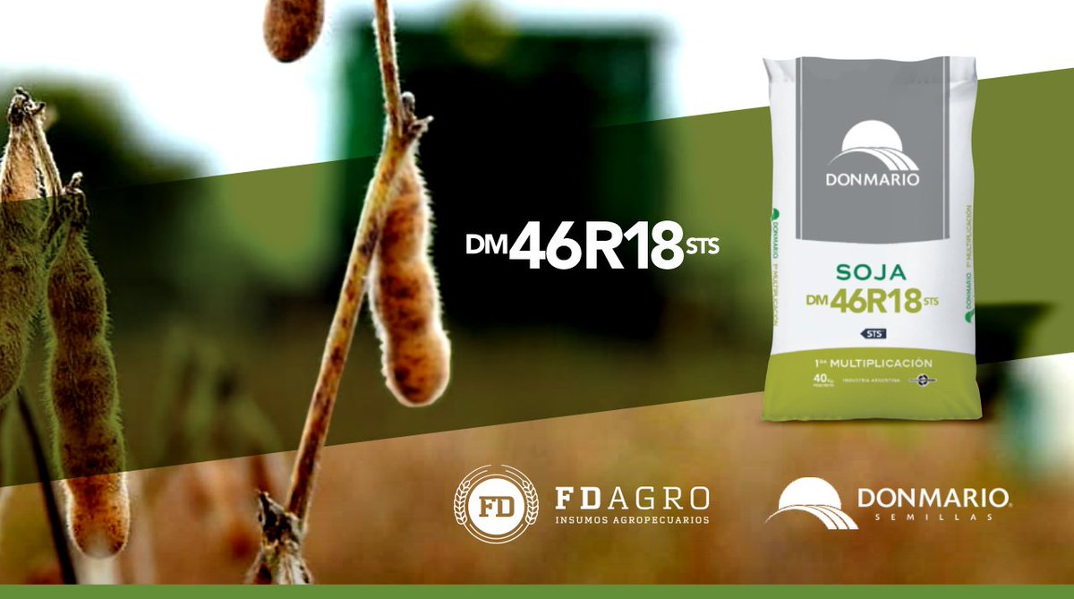 FDagrosrl's tweet photo. 🌱 El crecimiento de tu #Soja está en la genética de @DONMARIOoficial 🌱
Para zona núcleo sojera y ambientes de alta productividad, la variedad #DM46r18 STS es la opción para tu #Campo
En #FDagro tenemos el material para que tu #Campo rinda más
Contactanos! 🙋♂️ https://t.co/WhNJoUYPR6