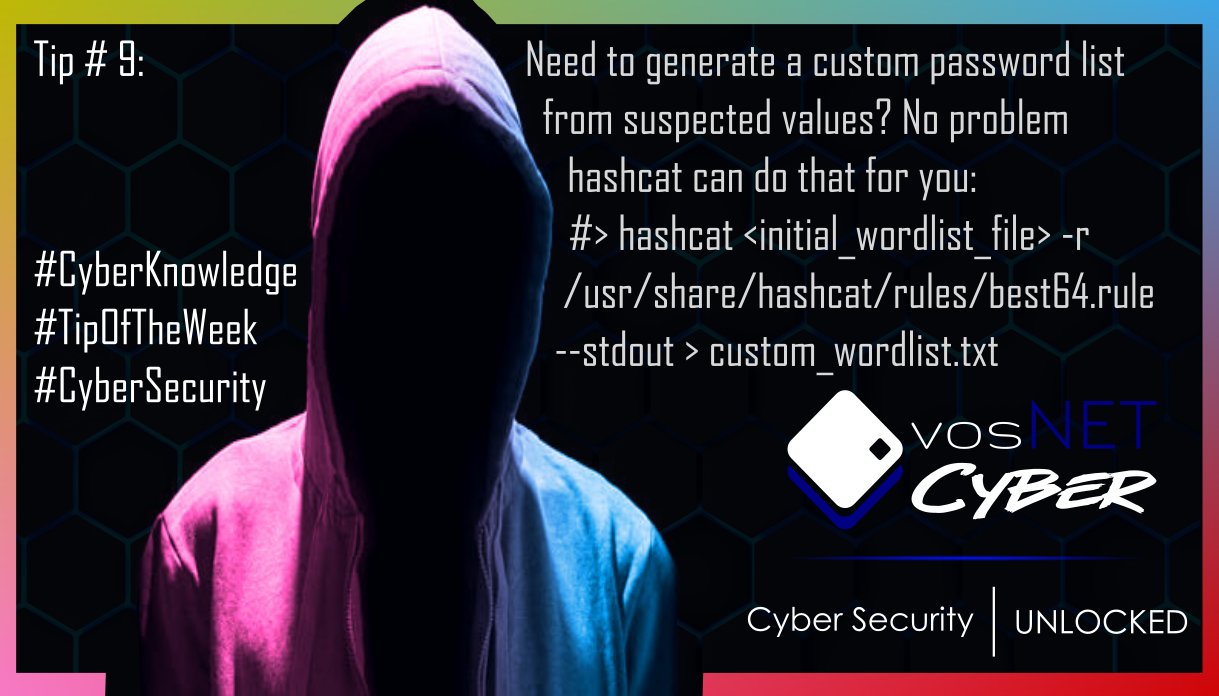 Vosnet cyber on twitter tip 9 need to generate a custom password