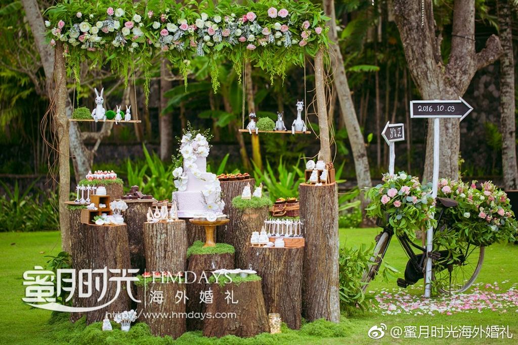Hmdayswedding's tweet photo. 森系婚礼晚宴甜品台布置仿佛置身绿野仙踪的奇幻世界，融入了许多我们和新娘喜欢的可爱元素，还特意搭配巴厘岛特色的木雕小动物，带给我们去追求幸福巴厘岛婚礼  .境外婚礼  
----
we-chat: hmdays999 or hmdays-wendy
email: service@hmdays.com
web: https://t.co/X8FaGghkzo

#b... https://t.co/CrkB5PvwDB