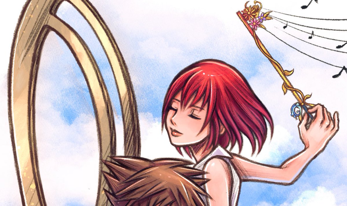 hollypolllyy's tweet photo. Music sounds so much better when you think about someone you love 💗

An artwork to celebrate the upcoming release of #melodyofmemory 😍

#KingdomHearts #khmom #sora #kairi https://t.co/qV4y8GB3NQ