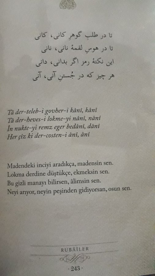 "Neyi arıyor, neyin peşinden gidiyorsan, osun sen."

| Mevlâna Celâleddîn-i Rûmî