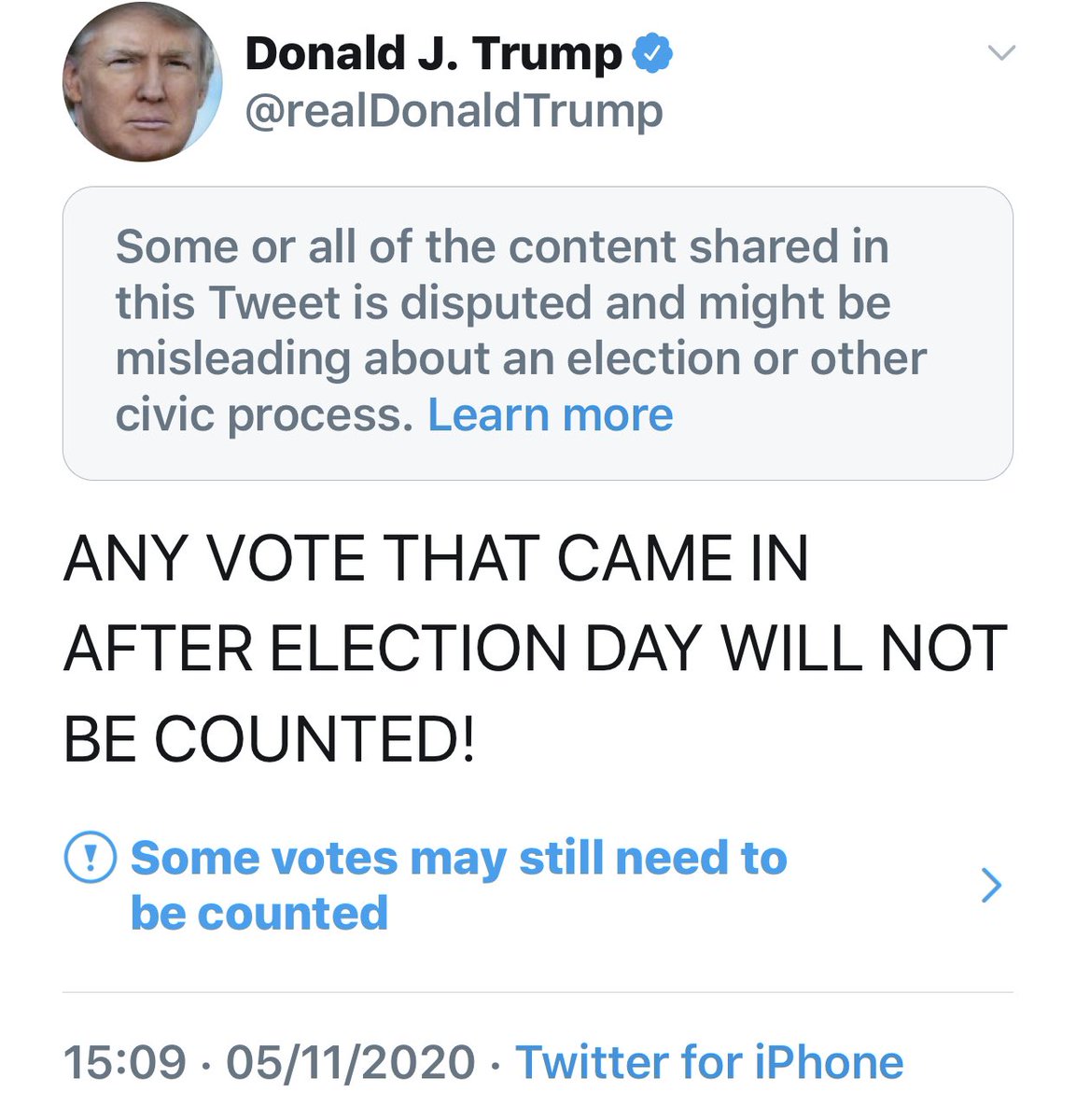 Why restrict Trumps tweets when what he’s saying should be correct? What he’s saying is legal! What is twitter playing at?  #VoterFaud
