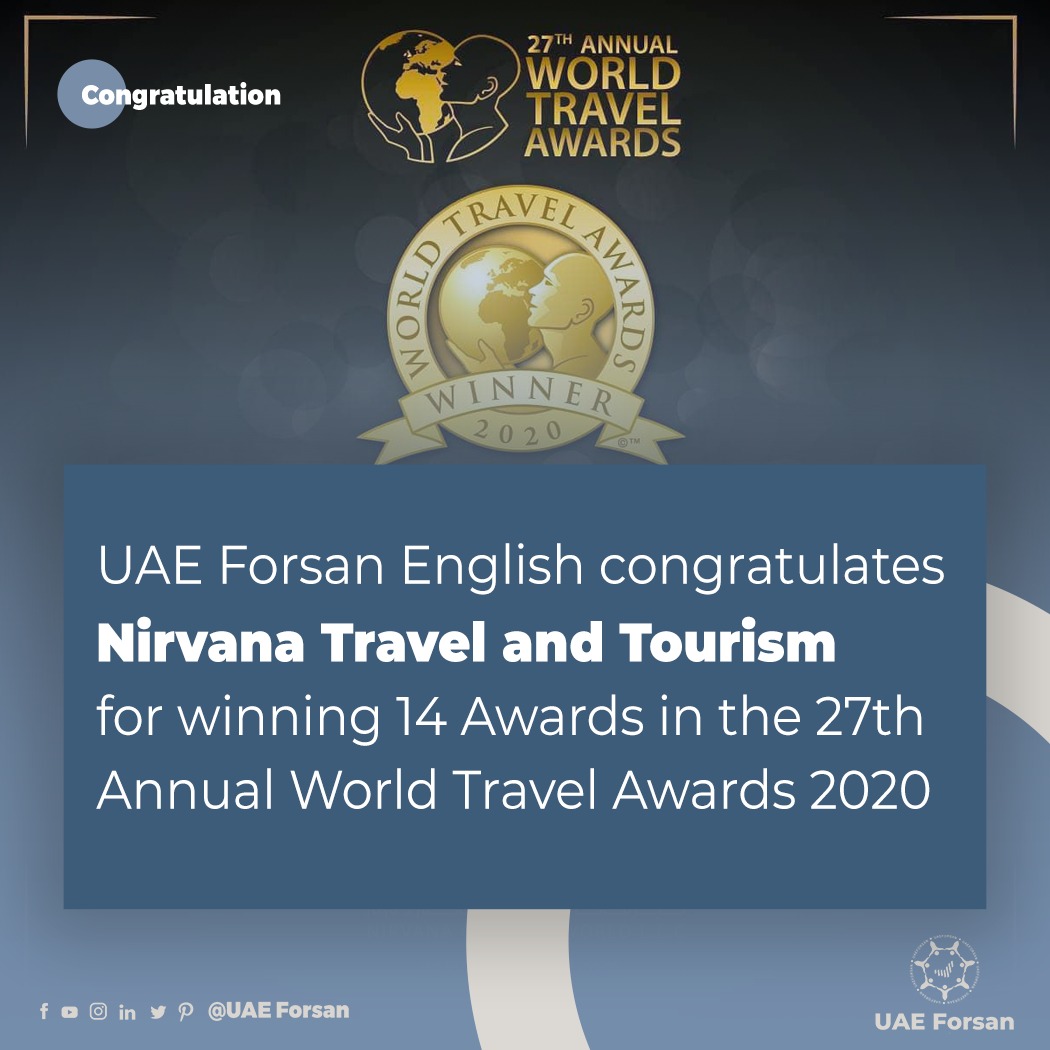 UAE_Forsan's tweet photo. UAE Forsan English congratulates Nirvana #Travel and #Tourism for winning 14 Awards 
@NTravelAE https://t.co/NLF4qHNm9N