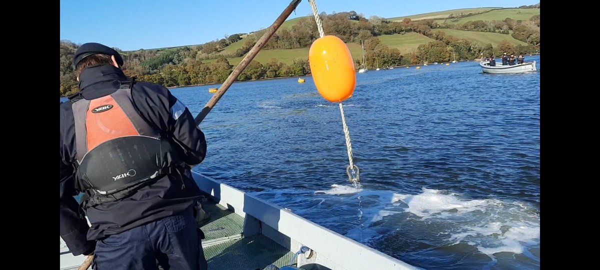 DartmouthBRNC's tweet photo. There have been a lot of man overboards on the River Dart this week (for exercise only) as #RFATidespring division have been working hard on their boat handling skills. #sailorfirst @RFAHeadquarters https://t.co/OGU2geHBCu
