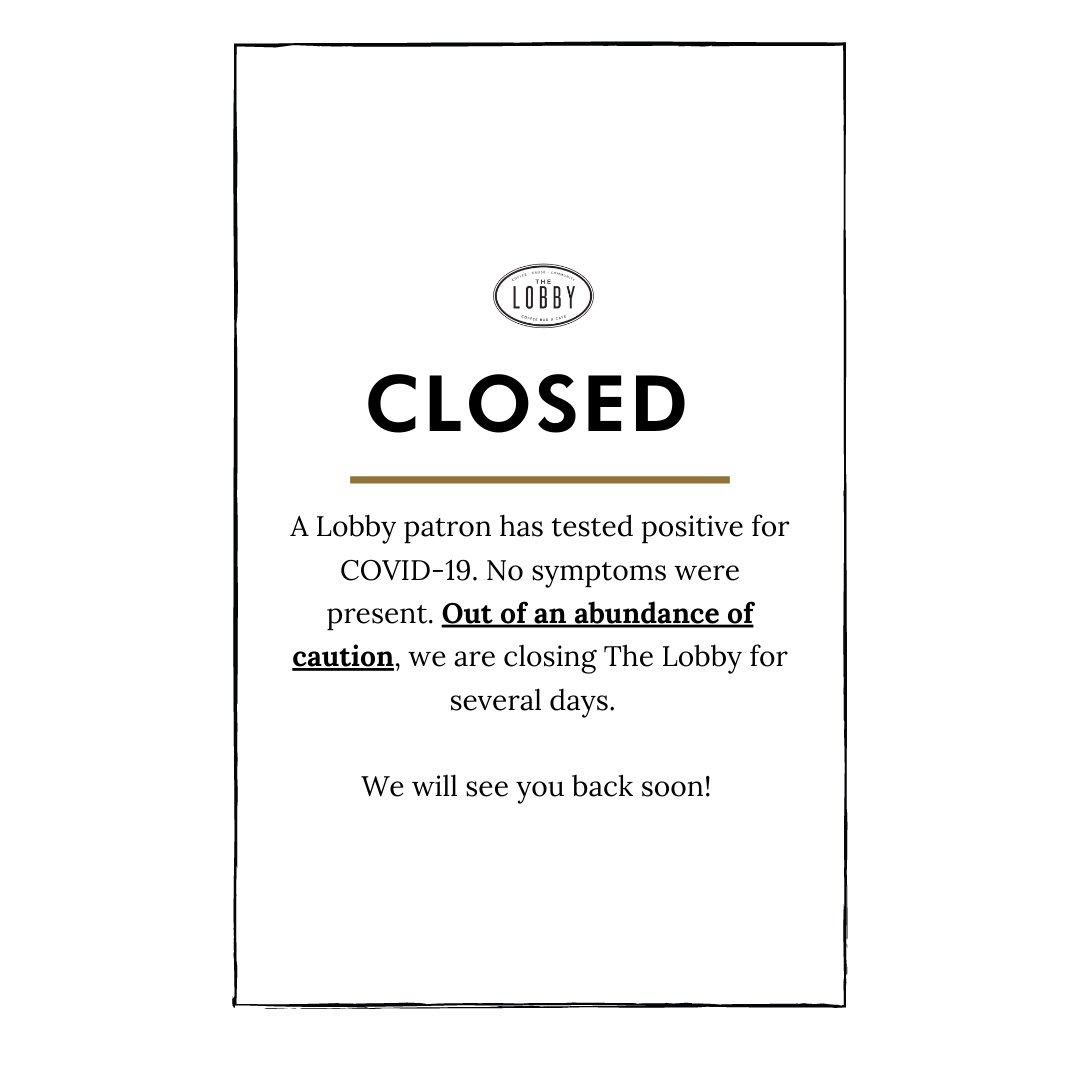 lobbycoffeebar's tweet photo. IMPORTANT UPDATE https://t.co/JBhCtXCxRE
