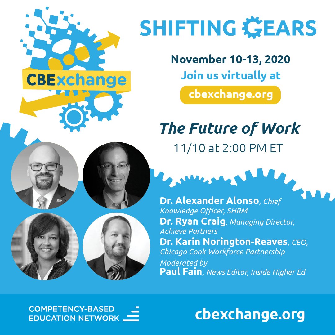 Join me to discuss "The Future of Work," focusing on meeting the demands of today's employers' Tuesday, November 10th, at 2 PM. 

Register Here: cbenetwork.org  

 #CBExchange #workforcedelevopment