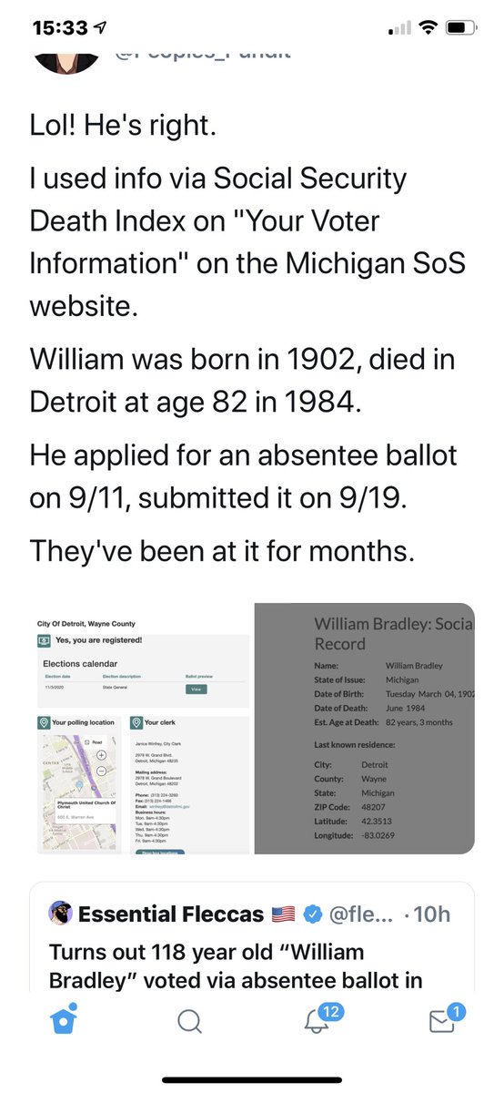 119 year old dead man votes in 2020 election! How?  #voterfruad