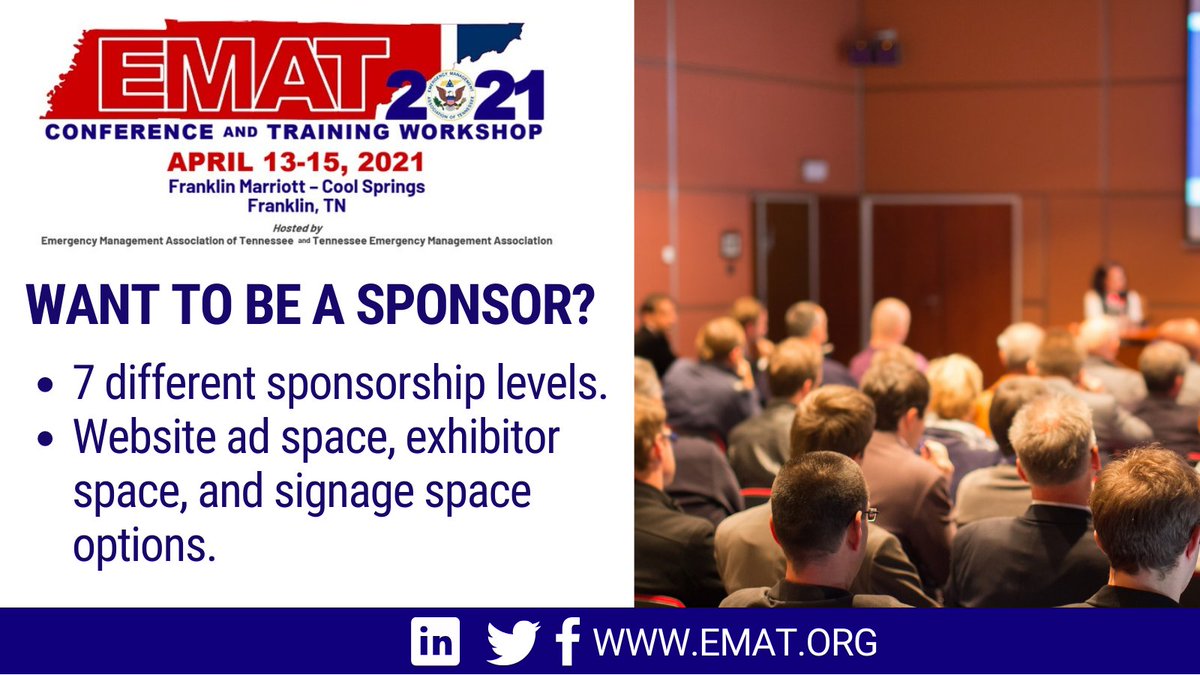 EMATennessee's tweet photo. If your company is interested in unique partnerships with EMAT or know of an organization that may be a good fit please reach out to Mike Gregory at 615-415-4747 or mgregory.emat@gmail.com

Sponsorship Opportunities ➡️ https://t.co/vZLmvxHSKW

To register➡️https://t.co/uRDwuOPqcZ https://t.co/DwSZsV7KuL