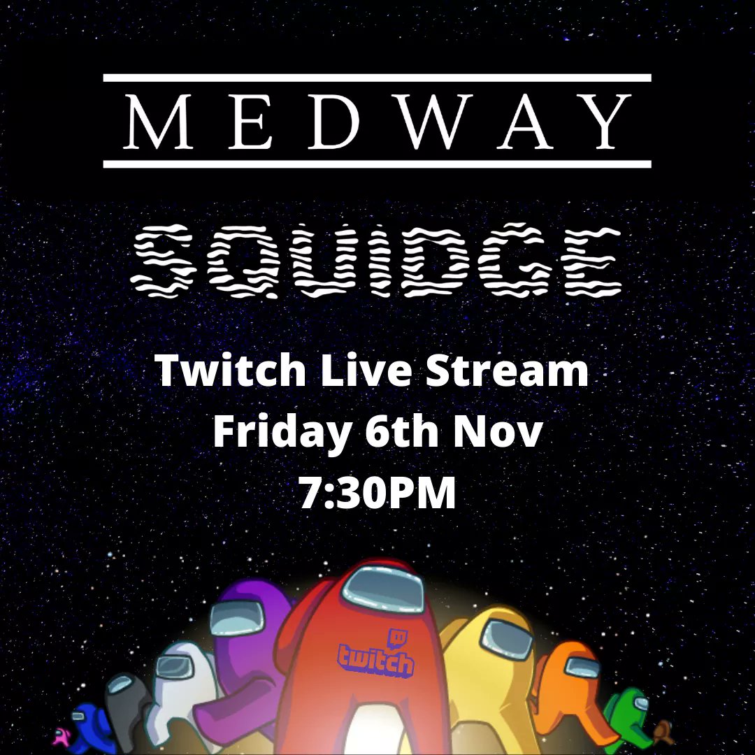 We're going live with <a href="/squidgetheband/">Squidge</a> tomorrow for some weird times on among us x  🧡🕯