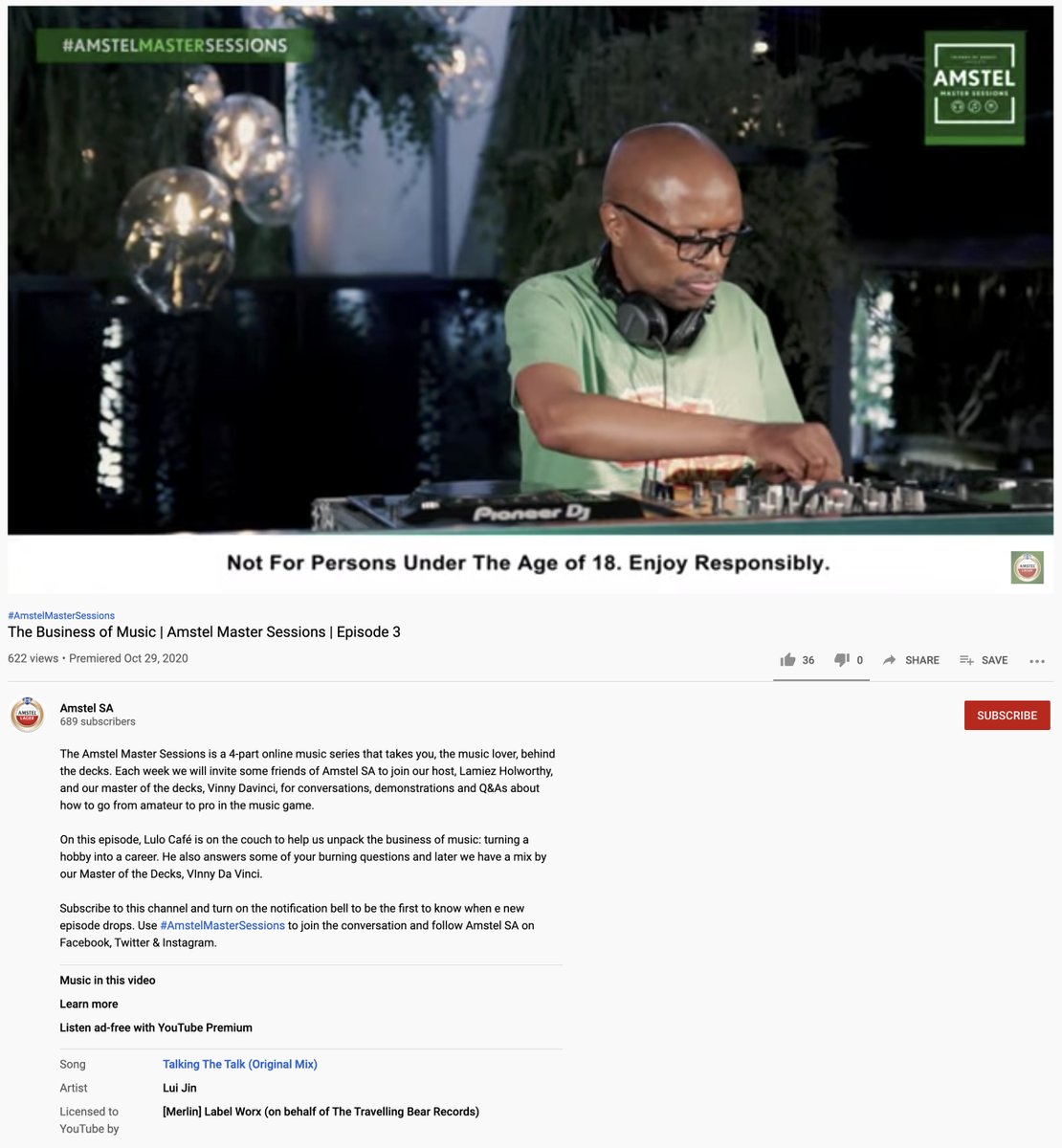 Massive S/O going out to bra Vinny for jamming, <a href="/LuiJin/">JumbelaEp</a> - Talking The Talk, in your mix ✊🏾

Available on all digital platforms

#DeepHouse #HouseMusic #TTBR

youtube.com/watch?v=43Vo7q…