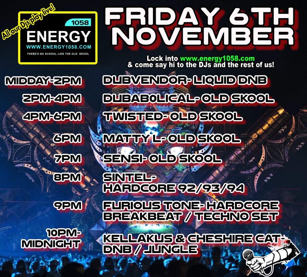energy1058's tweet photo. ⚠️ #Fridayvibes #GetInvolved #Energy1058 #oldskool & #loadsmore 😬
•
Listen live ►
https://t.co/DrOuHZeju2
•
@DubsVendor @dubab0lical @DjTwisted2011 @matt_tditd31
@DJSensiUK @sint3l @Furious_Tone @Dj_kella https://t.co/YoYhCOWFnO