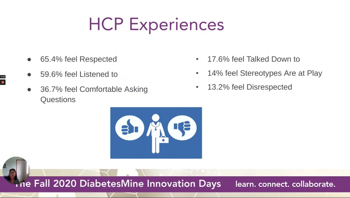 DiabetesMine's tweet image. What about views on HCP Experiences, for BIPOC within our D-Community? #DBMineSummit #DData2020 -MH