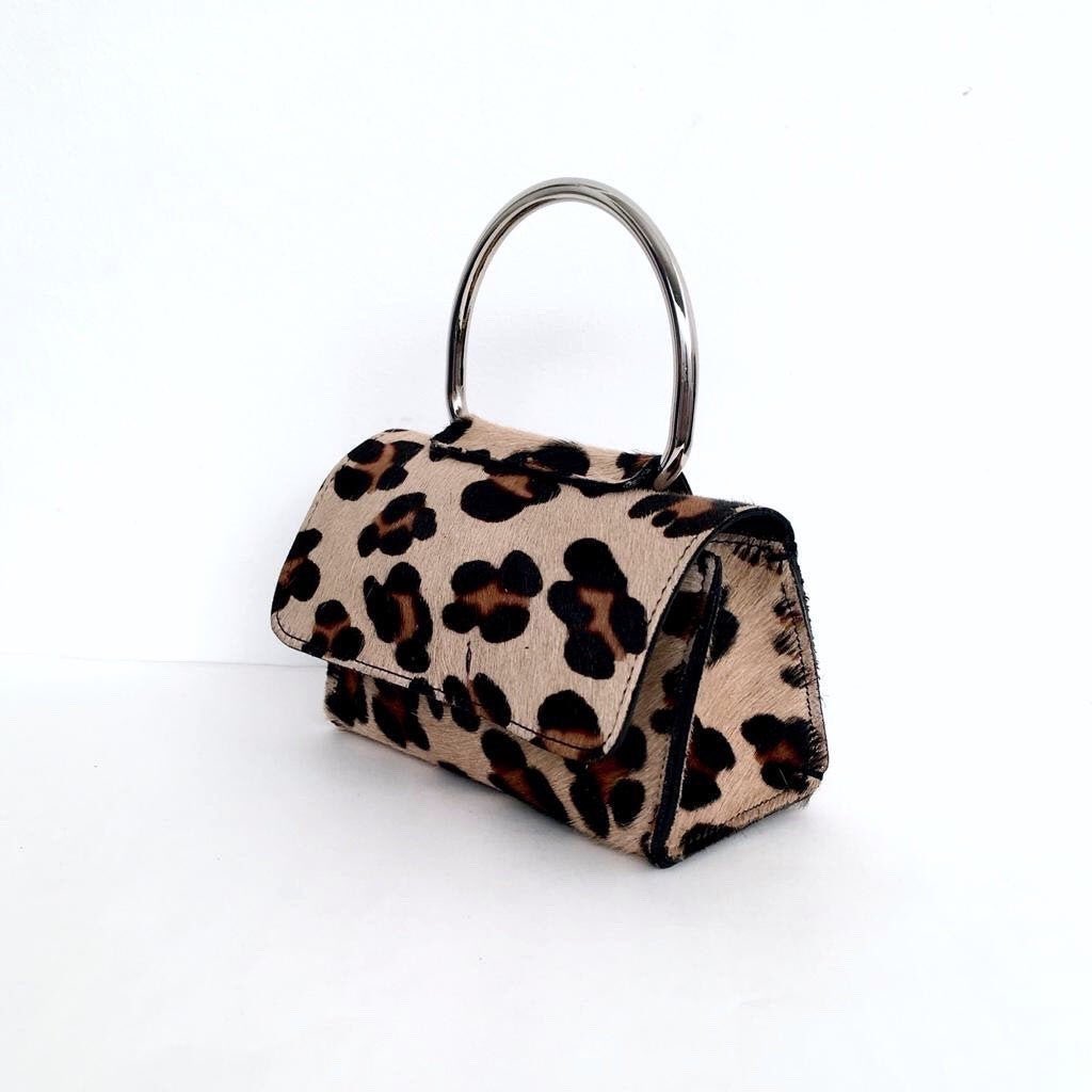 Sono entusiasta di condividere questo articolo del mio negozio #etsy: leather mini bag  pony hair leopard printed color etsy.me/2TYAAoY