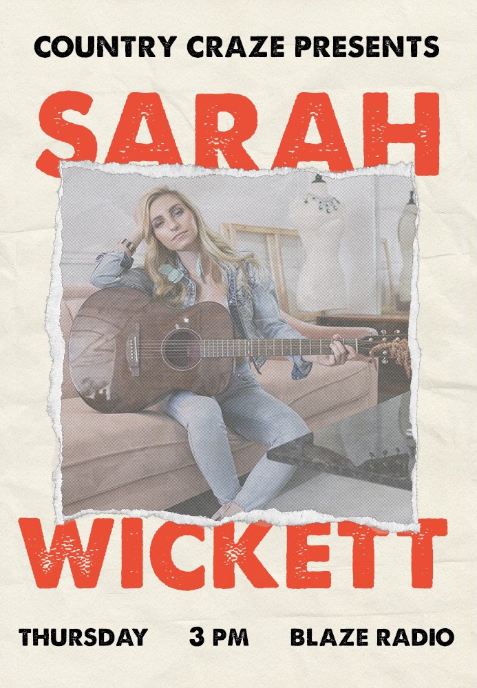 Blaze_Country's tweet photo. Country Craze coming at you LIVE this week on @BlazeRadioASU!

New music from @callme_raymond, @WalkerCounty, @JonTLangston and more 

Plus @SarahWickett joins the show to talk her latest single ‘Accent’

Don’t miss it!

⏰ 3 PM MST
🔊 https://t.co/84lxbq6fws https://t.co/XO1zRkoj7i