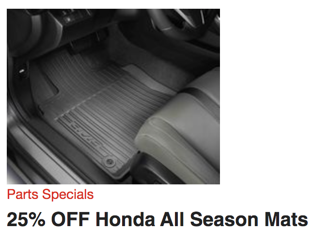 ContHonda's tweet photo. Protect your carpets from Chicago's ever changing weather, food and spills with Honda All Season Mats. Designed specifically for Honda vehicles‼️
https://t.co/xBCUUrG3gP https://t.co/TDBc2gQlOU