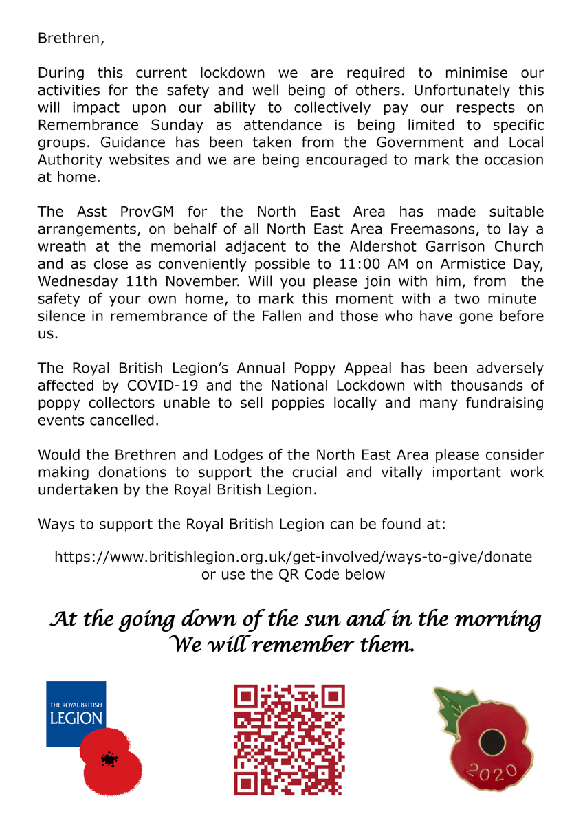 A message from the NEA APGM about the Remembrance Day wreath laying and the two minute silence at 11:00 on 11/11.  
Also please consider supporting this years Royal British Legion #poppyappeal if you can.
britishlegion.org.uk/get.../ways-to…