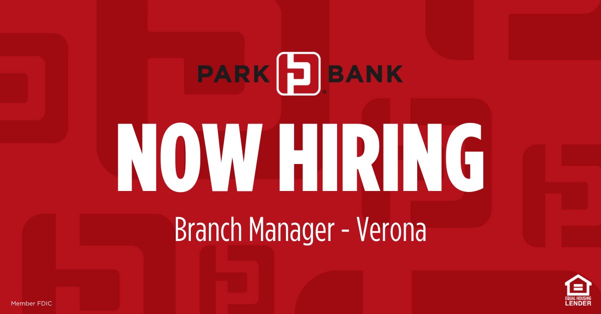 ParkBankMadison's tweet photo. If you’re looking for a place to grow in your banking career, this may be the opportunity for you. Verona is known for being a strong community that continues to grow. And Park Bank is a strong community bank that continues to grow. Come grow with us. https://t.co/g4spLcRYan https://t.co/j9NRVHQFUv