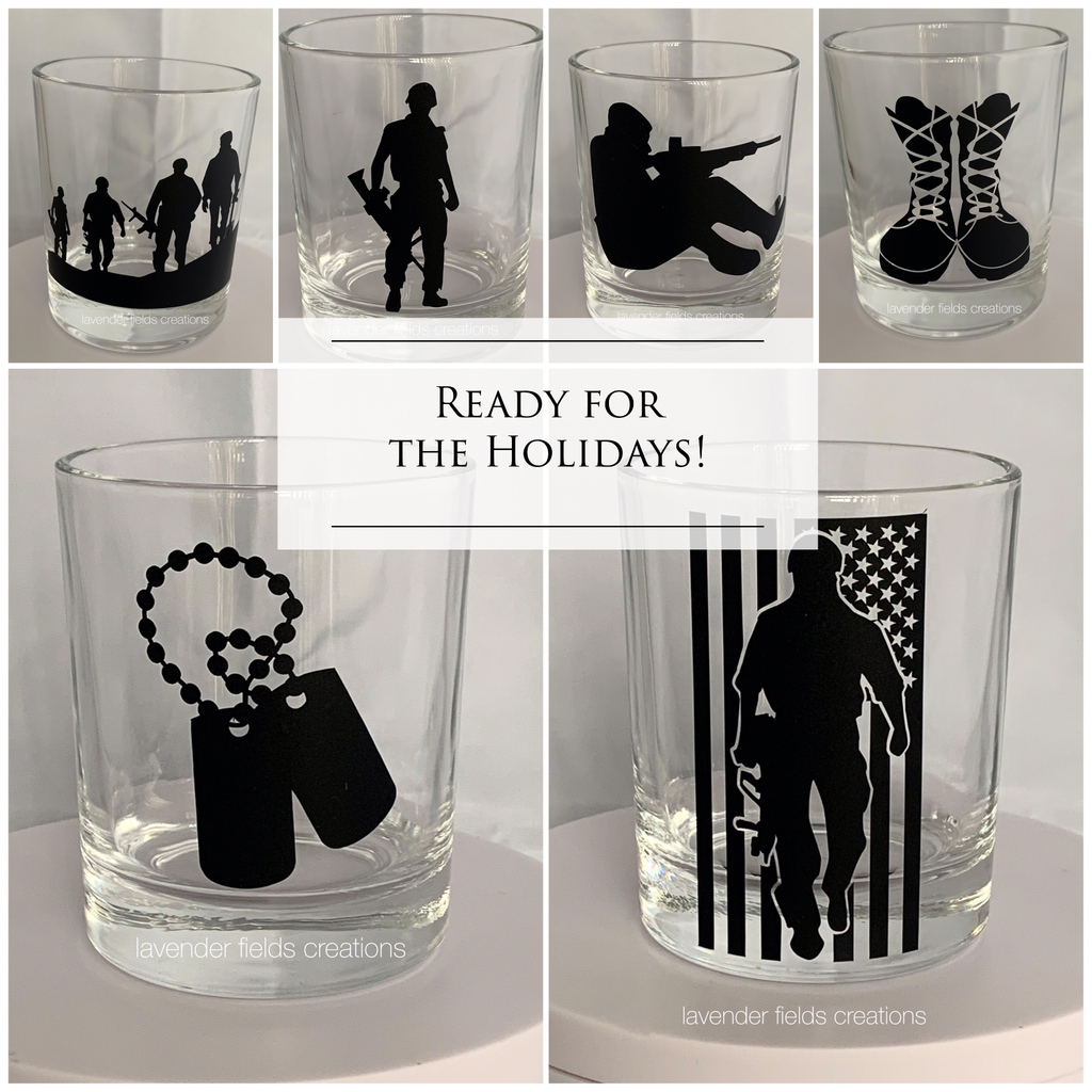 Rocks/Whiskey Glasses - 7oz. Military Collection #whiskey #glassware #barware #shots #drink #shotglasses #supportourtroops #military #madeinusa #shopsmall #smallbiz #womeninbusiness #blackownedbusiness #supportblackbusiness #smallbusiness #womanownedbusiness #giftideas