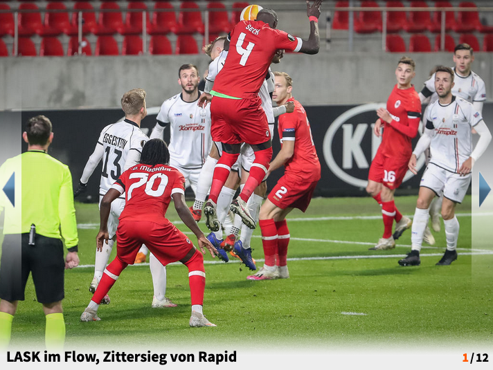 weltfussballAT's tweet photo. Der @LASK_Official im Flow, der @skrapid mit einem Zittersieg und der @WolfsbergerAC verliert in Zagreb. Der gestrige EL-Abend in Bildern -> https://t.co/2kT71Rlmqd #UEL #EuropaLeague #SCRDFC #RAFCASK #ZAGWAC (Foto: © GEPA pictures) https://t.co/EpxN6tkZE7