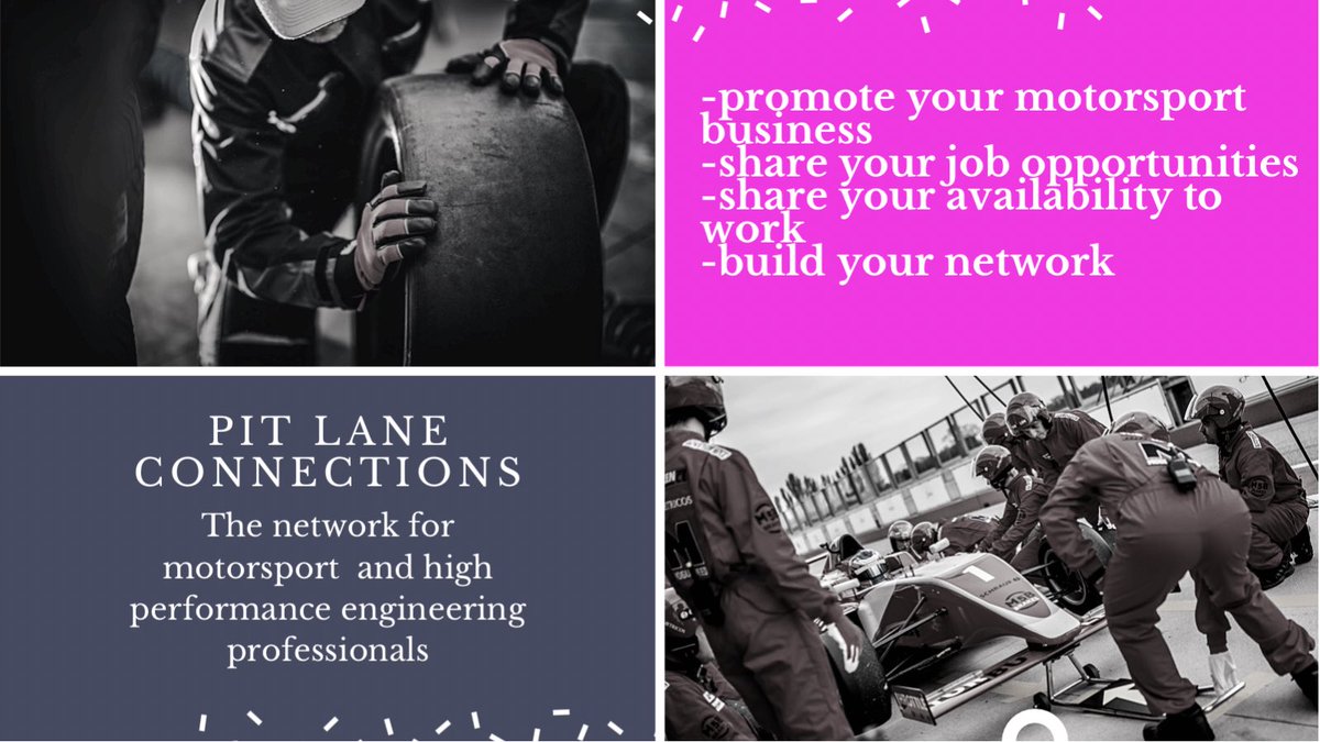 timbers85's tweet photo. Work in #motorsport or #highperformanceengineering head to Facebook for our business #networking group for job opportunities, career growth and to promote your own business. 

Search groups: Pit Lane Connections 

#workinmotorsport #motorsportcareers #automotive https://t.co/6atnb3AcWZ