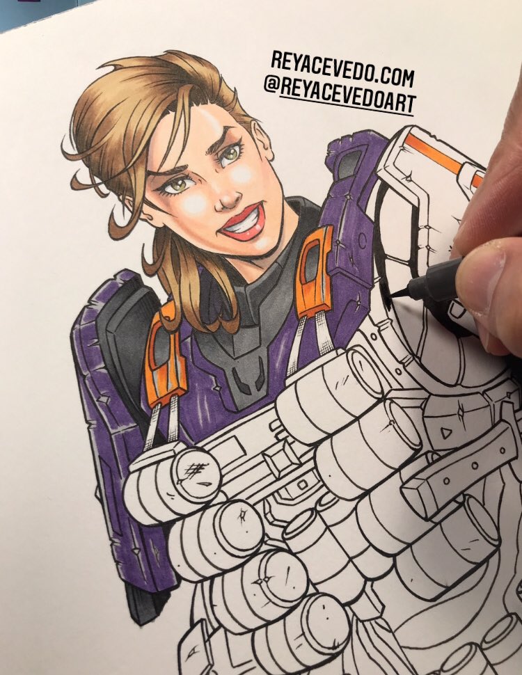 ReyAcevedoArt's tweet photo. Part two. W.I.P. Coloring this HALO commission. #halo #haloinfinite #armor #haloarmor #videogames #xbox #xboxone #xboxexclusive #drawing #haloreach #commission #illustration #fanart #copicsketchmarkers #inking #copicmulitliners #copicinking #copicmultilinersp #reyacevedoart https://t.co/H83fW2NTMM