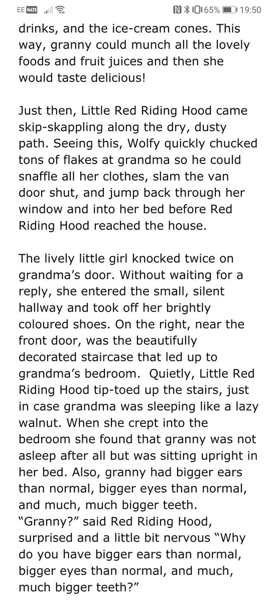 WarrenG_Dalton's tweet photo. @AndyStanton15 our 7 yr old is a huge fan (5 yr old is too, but that's for another day). He's been self-isolating, and as part of his English homework he's been asked to retell the story of Little Red Riding Hood. He was adamant he wanted to write like you. This is the result. https://t.co/rpQDsV9vzU
