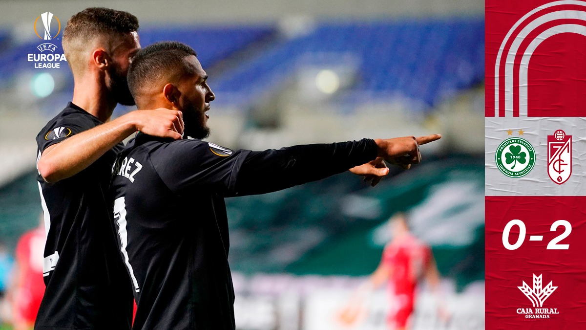Cajaruralgr's tweet photo. ⚽ ¡Lo han vuelto a hacer!
Los chicos del @GranadaCdeF nos regalan una nueva victoria en la @EuropaLeague 0⃣-2⃣ contra el @OMONOIAfootball
¡Muy orgullosos de vuestro esfuerzo!
#UEL #EternaLucha #OMOGRA https://t.co/CxxbhxFHlF