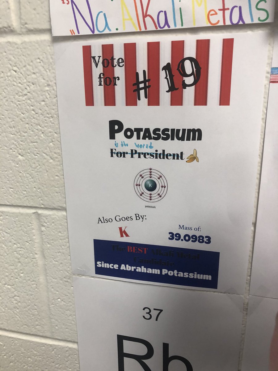 Zirconium2020's tweet photo. I vandalized @Potassium4Prez poster. I did it because of the false accusations to me and oxygen. I got kicked out of the election but I would do it again! https://t.co/tsaTEYPXs3