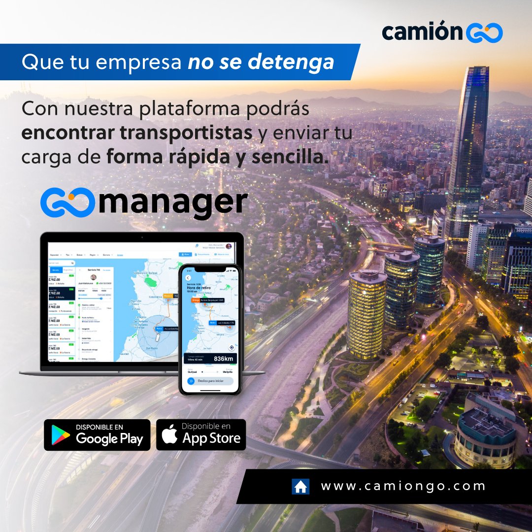 camion_go's tweet photo. Con #GOmanager puedes transportar tu #carga de manera #permanente y con un #servicio de primer nivel. 

.- Especial para #servicio permanente de #transporte.
.- Gestionado y facturado por #CamiónGO.
.- Disponibilidad frecuente

#transportedecarga #transportistas #camioneros https://t.co/98DOVHyLtb